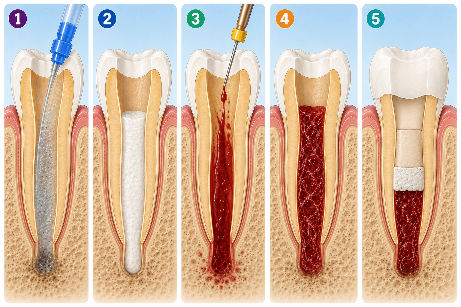 Figura 5 asociada a endodoncia regenerativa en un incisivo inmaduro traumatizado